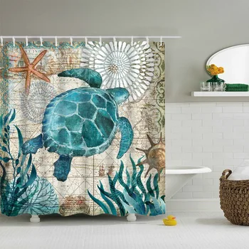 Urijk Sea Turtle Print Waterproof Shower Curtain Polyester Fabric Bath Curtain Octopus Home Bathroom Curtains with 12 Hook
Urijk Sea Turtle Print Waterproof Shower Curtain Polyester Fabric Bath Curtain Octopus Home Bathroom Curtains with 12 Hook