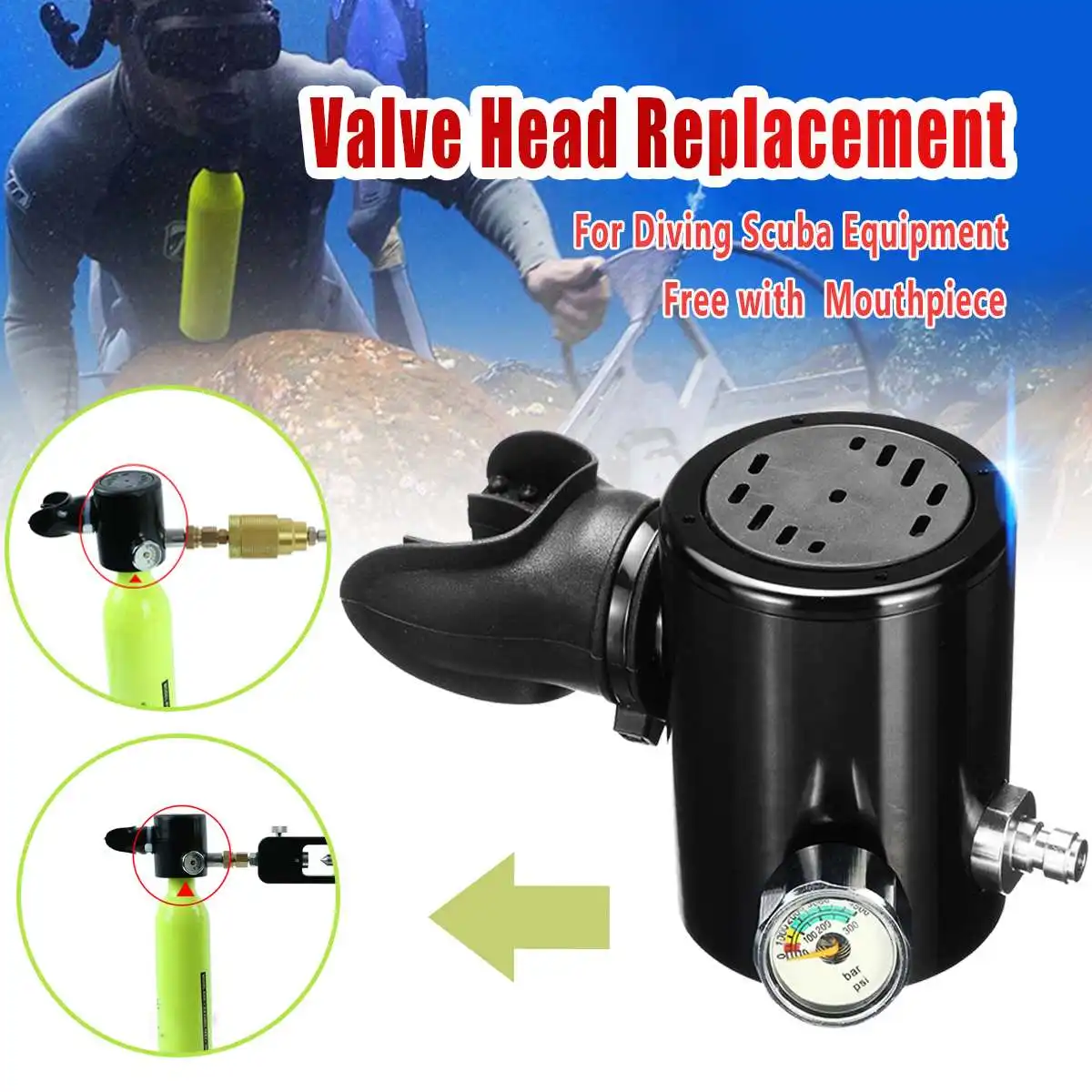 Mini Scuba Oxygen Cylinder Air Tanks Diving Equipment for Snorkeling Underwater Breathing Refill Adapter Valve Head Mouthpiece
Mini Scuba Oxygen Cylinder Air Tanks Diving Equipment for Snorkeling Underwater Breathing Refill Adapter Valve Head Mouthpiece