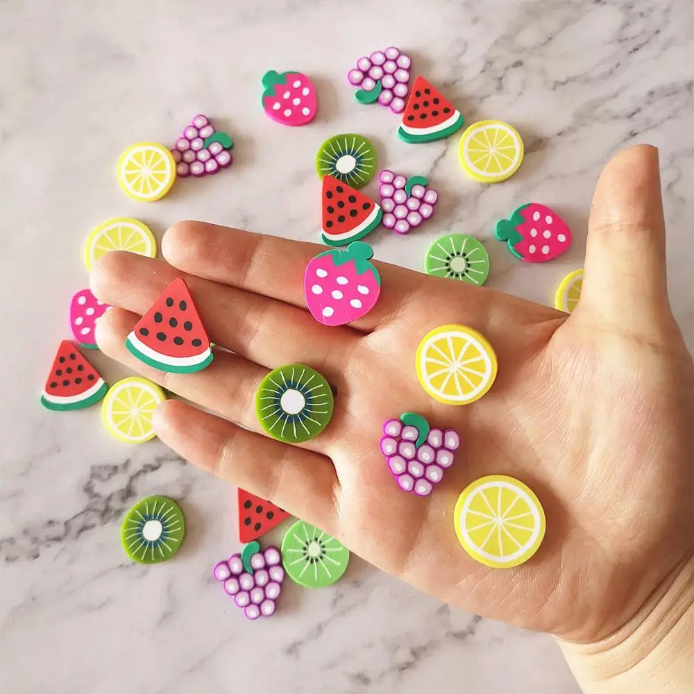 10pcs Big Fruit Stickers 20mm Slime Charms Mixed Fruit Series Beads Slime Bead Making Supplies For DIY Collage Crafts
10pcs Big Fruit Stickers 20mm Slime Charms Mixed Fruit Series Beads Slime Bead Making Supplies For DIY Collage Crafts