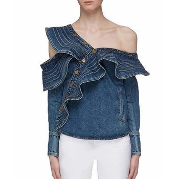 Self Portrait 2019 Summer Women Two Piece Set Sexy Slash Neck Ruffles Irregular Single Breasted Denim Blouse+Shorts 2 Piece Set
Self Portrait 2019 Summer Women Two Piece Set Sexy Slash Neck Ruffles Irregular Single Breasted Denim Blouse+Shorts 2 Piece Set