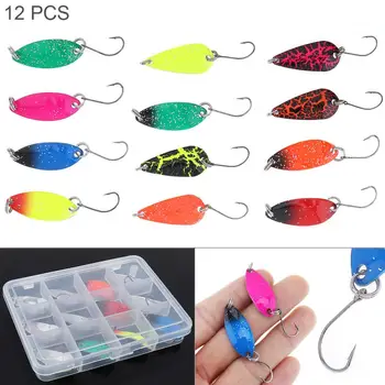 12pcs/lot Trout Bass Colorful Metal Spoon Lure Spinner Bait Hard Sequins Fishing Tackle Box
12pcs/lot Trout Bass Colorful Metal Spoon Lure Spinner Bait Hard Sequins Fishing Tackle Box
