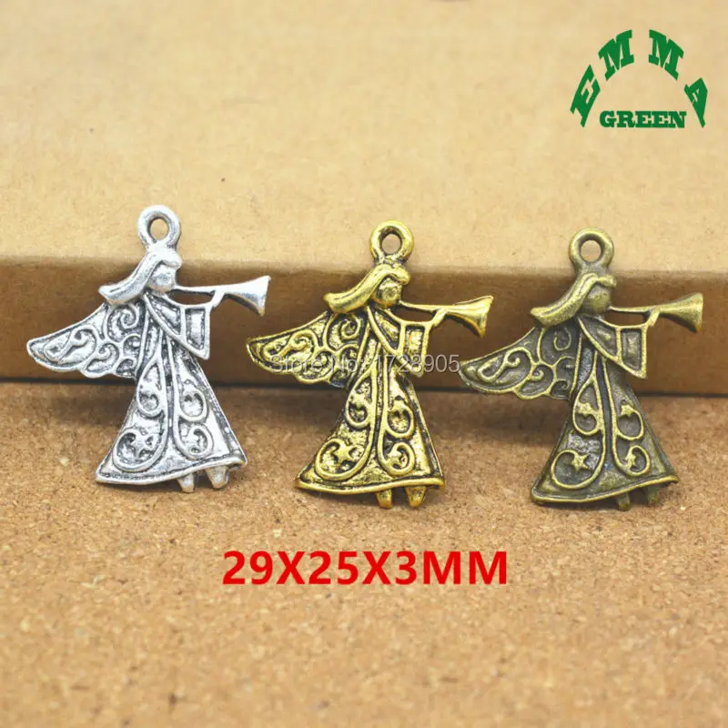 Fairy angel Charms Pendant Fashion Jewelry Findings Accessories Parts 10 Pcs 29*25*3 mm Metal Vintage Bronze Gold Silver Angel
Fairy angel Charms Pendant Fashion Jewelry Findings Accessories Parts 10 Pcs 29*25*3 mm Metal Vintage Bronze Gold Silver Angel