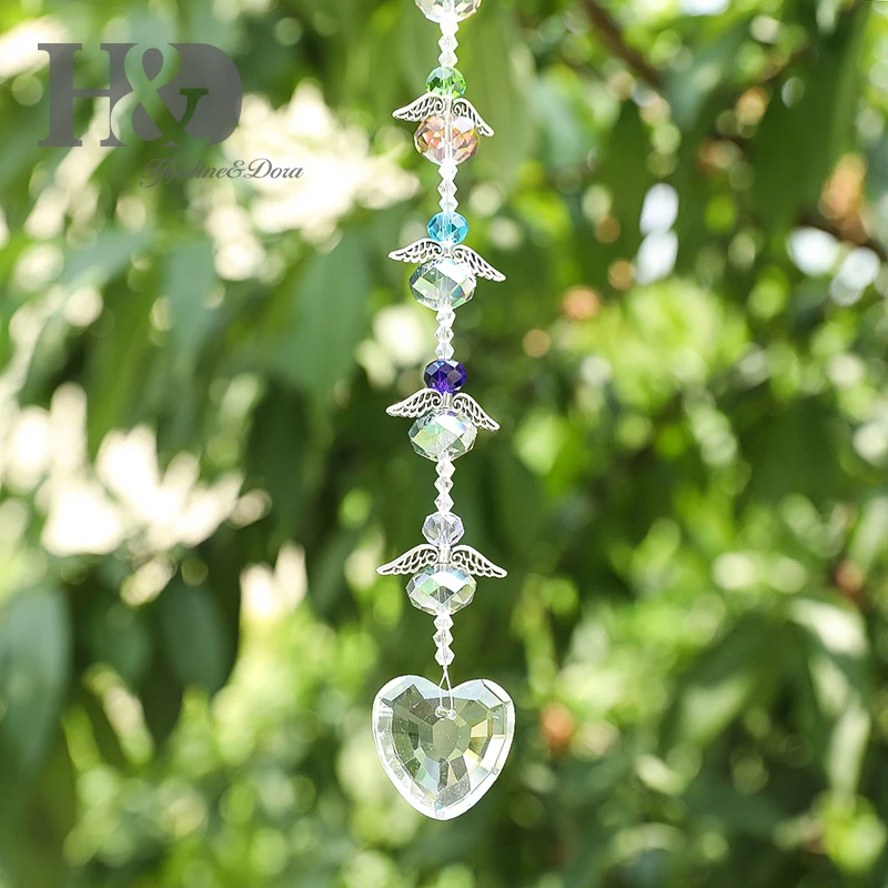 H&D Clear Love Heart Chandelier Crystal Pendant With Angel Beads Lucky Hanging Ornament Suncatcher Home Decor
H&D Clear Love Heart Chandelier Crystal Pendant With Angel Beads Lucky Hanging Ornament Suncatcher Home Decor