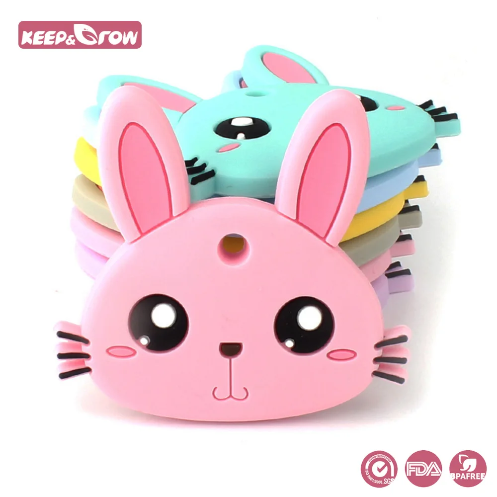 Keep&Grow 1pc Rabbit Rodent Baby Silicone Teether Food Grade Silicone Beads Pacifier Pendant Teething Necklace Baby Products
Keep&Grow 1pc Rabbit Rodent Baby Silicone Teether Food Grade Silicone Beads Pacifier Pendant Teething Necklace Baby Products