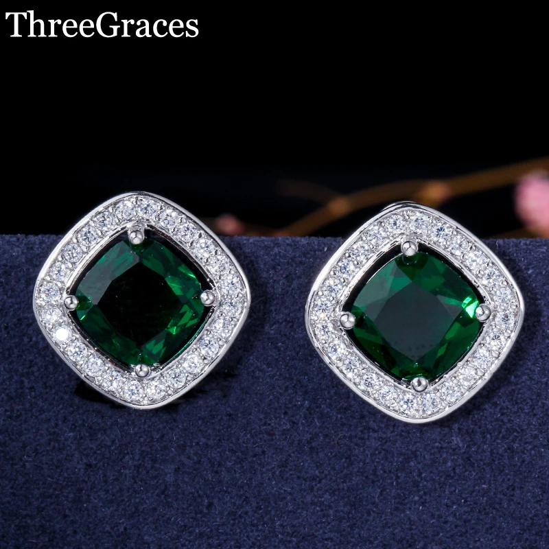 ThreeGraces Korean Fashion Zircon Jewelry White Gold Color Square Cut Big Green Austrian Crystal Stud Earrings For Ladies ER275
ThreeGraces Korean Fashion Zircon Jewelry White Gold Color Square Cut Big Green Austrian Crystal Stud Earrings For Ladies ER275