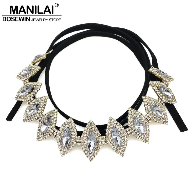 MANILAI Big Rhinestones Collar Chokers Necklaces For Women Black Leather Luxury Oval Crystal Maxi Necklaces Statement Jewelry
MANILAI Big Rhinestones Collar Chokers Necklaces For Women Black Leather Luxury Oval Crystal Maxi Necklaces Statement Jewelry