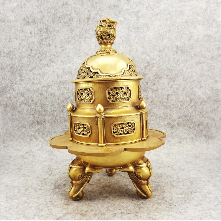 Old antique Bronze Arts & Crafts Oversized antique copper incense burner incense burner incense stove xuande furnace