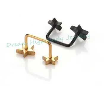 HENGKE Jewelry Double Five Star Gold Black Earring connection Ear Stud Pendant Fashion Body Piercing Jewelry Straight
HENGKE Jewelry Double Five Star Gold Black Earring connection Ear Stud Pendant Fashion Body Piercing Jewelry Straight