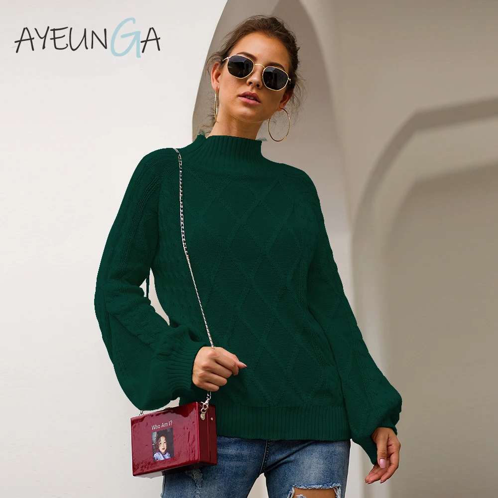Black Women's Turtleneck Long Puff Sleeve Women's Sweater Winter Tops for Women Argyle Knitted Swerter Mujer
Black Women's Turtleneck Long Puff Sleeve Women's Sweater Winter Tops for Women Argyle Knitted Swerter Mujer