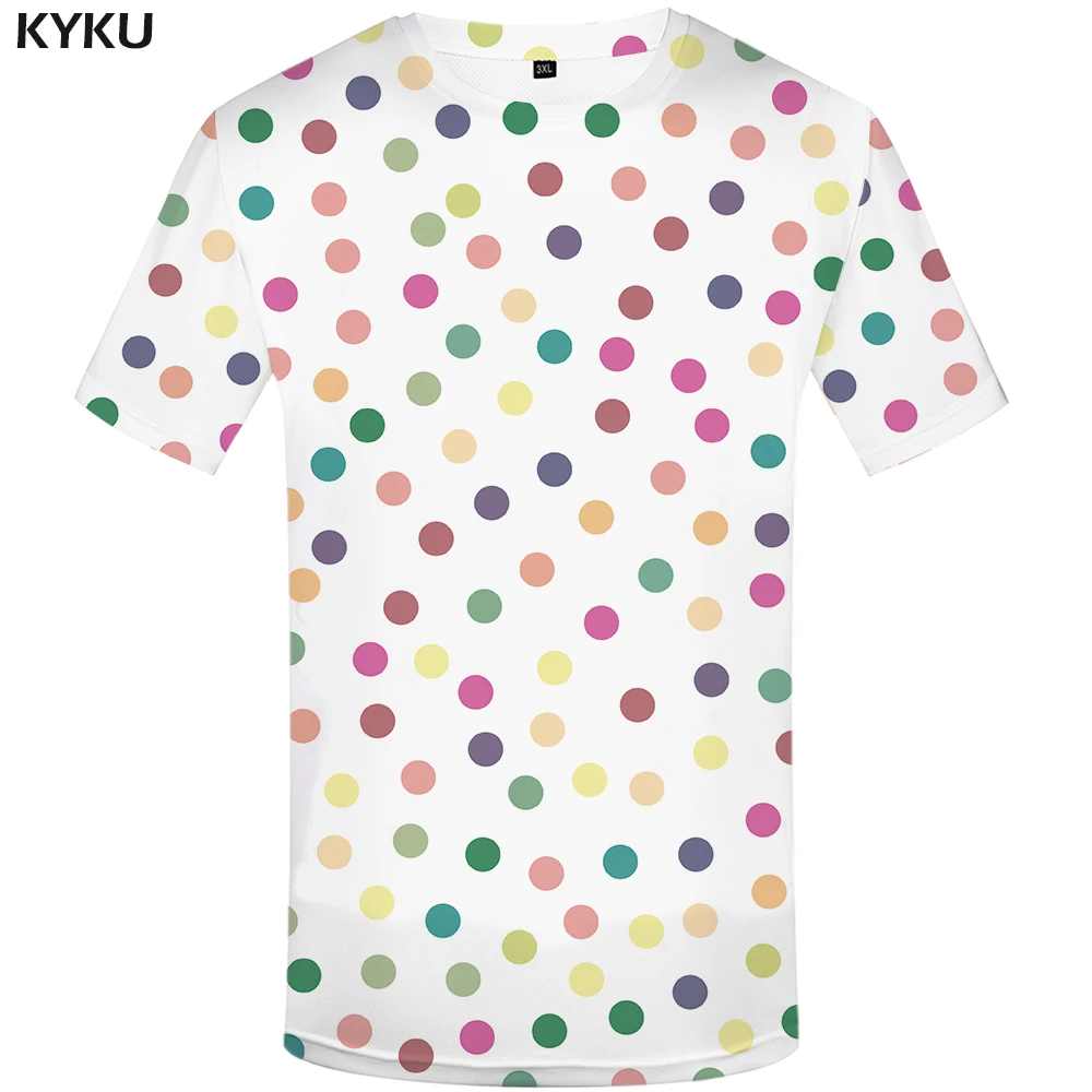 KYKU Psychedelic T-shirt Men Rock 3d Tshirt Funny Colorful Print T Shirt Anime Clothes Casual Harajuku Mens Clothing Summer Tops | Мужская