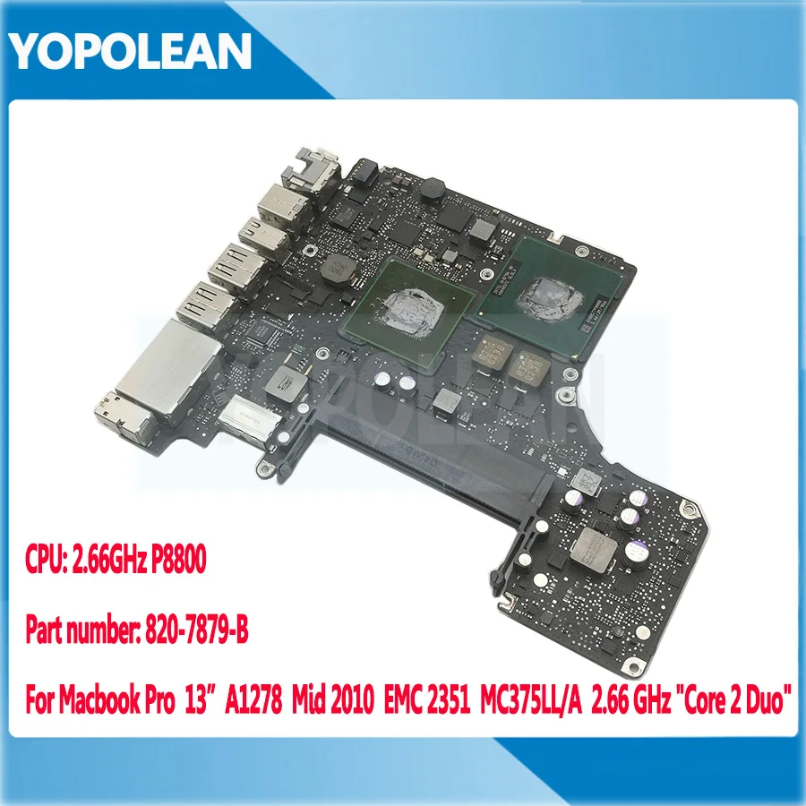 Original Motherboard Logic Board For Macbook Pro 13" A1278 2.66 GHz Core 2 Duo P8800 820-2879-B Mid 2010
Original Motherboard Logic Board For Macbook Pro 13" A1278 2.66 GHz Core 2 Duo P8800 820-2879-B Mid 2010