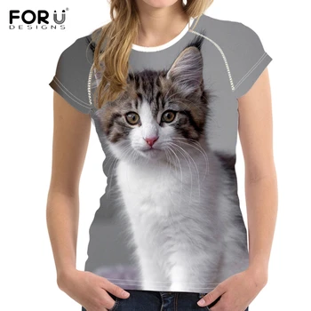 FORUDESIGNS Harajuku Women Short Sleeve T Shirts Cute 3D White Tabby Cat/Kitten Print Female T-shirts Fashion Brand Tees Clothes
FORUDESIGNS Harajuku Women Short Sleeve T Shirts Cute 3D White Tabby Cat/Kitten Print Female T-shirts Fashion Brand Tees Clothes