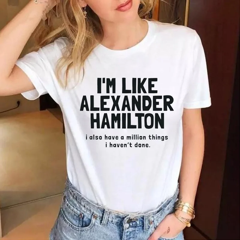 i'm like alexander hamilton Fashion Letter Print Music t-shirts Hipster women fashion cotton causal grunge tumblr goth tee tops
i'm like alexander hamilton Fashion Letter Print Music t-shirts Hipster women fashion cotton causal grunge tumblr goth tee tops