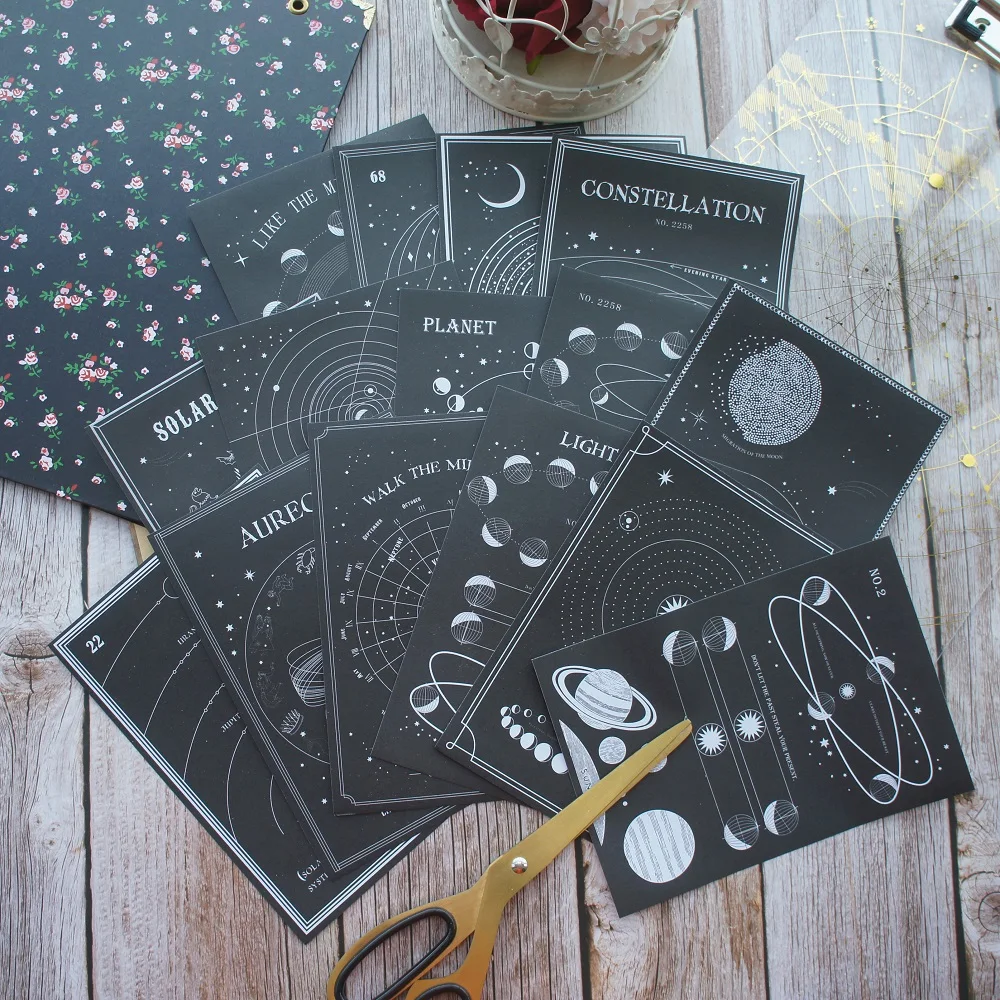 15 Sheets DIY 12*17cm Black White Constellation When We Look At Universe Theme Craft Paper Scrapbooking Creative DIY Gift Use
15 Sheets DIY 12*17cm Black White Constellation When We Look At Universe Theme Craft Paper Scrapbooking Creative DIY Gift Use