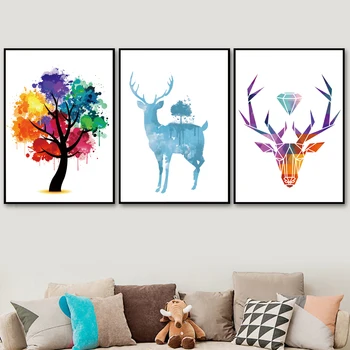 Colorful Rainbow Tree Deer Wall Art Canvas Painting Nordic Posters And Prints Abstract Wall Pictures For Living Room Home Decor
Colorful Rainbow Tree Deer Wall Art Canvas Painting Nordic Posters And Prints Abstract Wall Pictures For Living Room Home Decor