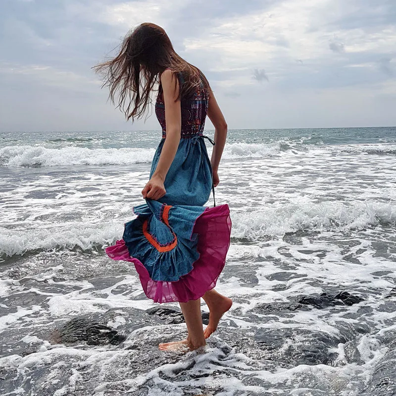 Summer Women Maxi Dress 2016 Yuzi.may Boho New Cotton Linen Dresses Floral Print Sundress Embroider Vestido A8127 Vestidos
Summer Women Maxi Dress 2016 Yuzi.may Boho New Cotton Linen Dresses Floral Print Sundress Embroider Vestido A8127 Vestidos