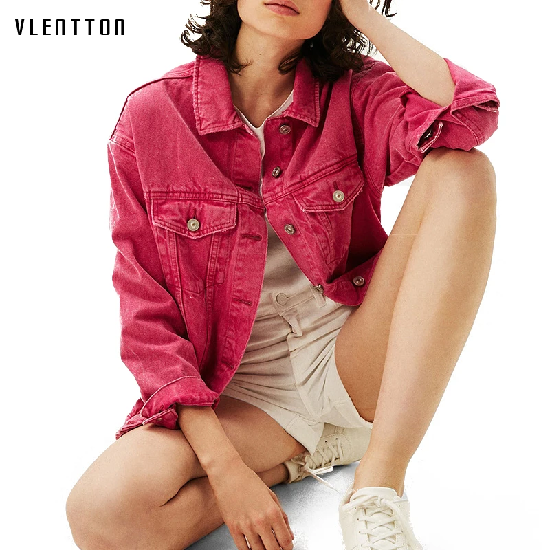BF Denim jacket for women 2018 Autumn Womens Jackets and Coats Rose red casual women Autumn jackets casaco feminino
BF Denim jacket for women 2018 Autumn Womens Jackets and Coats Rose red casual women Autumn jackets casaco feminino