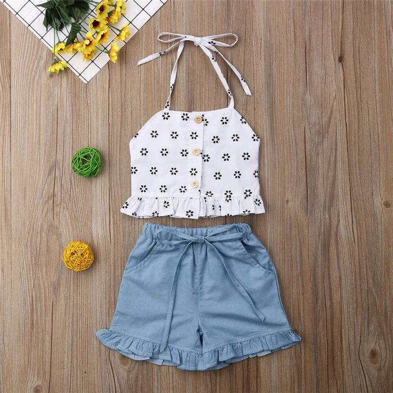 2019 New Toddler Kid Baby Girl Clothes Strap Top+Denim Shorts Pants Summer Outfits Set
2019 New Toddler Kid Baby Girl Clothes Strap Top+Denim Shorts Pants Summer Outfits Set