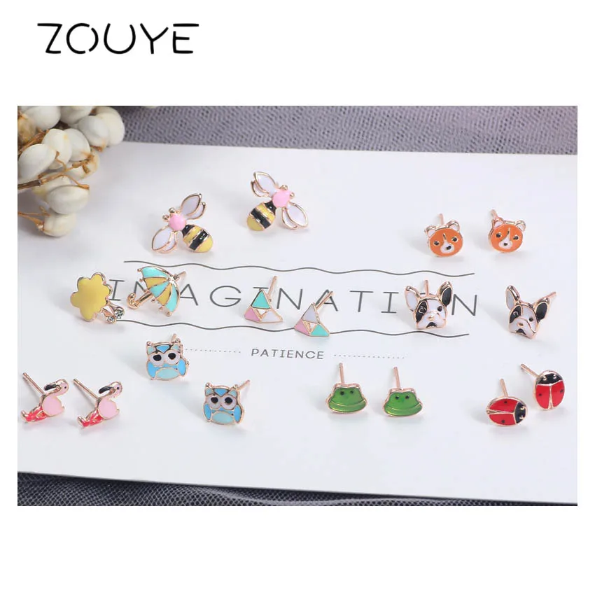 ZOUYE Mini Summer Q-style Animals Stud Earrings Honeybee Dog Flamingo Concise Fairy Cute Romantic Fashion Jewelry Stud Earrings
ZOUYE Mini Summer Q-style Animals Stud Earrings Honeybee Dog Flamingo Concise Fairy Cute Romantic Fashion Jewelry Stud Earrings