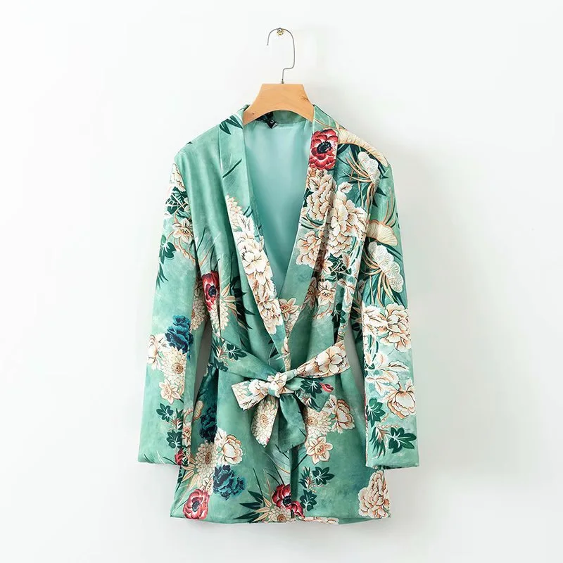 Waist Fastened with Trim Skinny Suit Jacket Green Bottom Printed Mid-long Blouse 2019 Spring New Women's Long Sleeveblazers
Waist Fastened with Trim Skinny Suit Jacket Green Bottom Printed Mid-long Blouse 2019 Spring New Women's Long Sleeveblazers