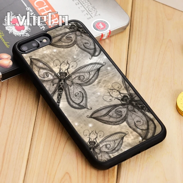 LvheCn чехол для телефона с изображением стрекозы бабочки iPhone 11 12 Pro X XR XS MAX 5 6 6S 7 8 Plus
