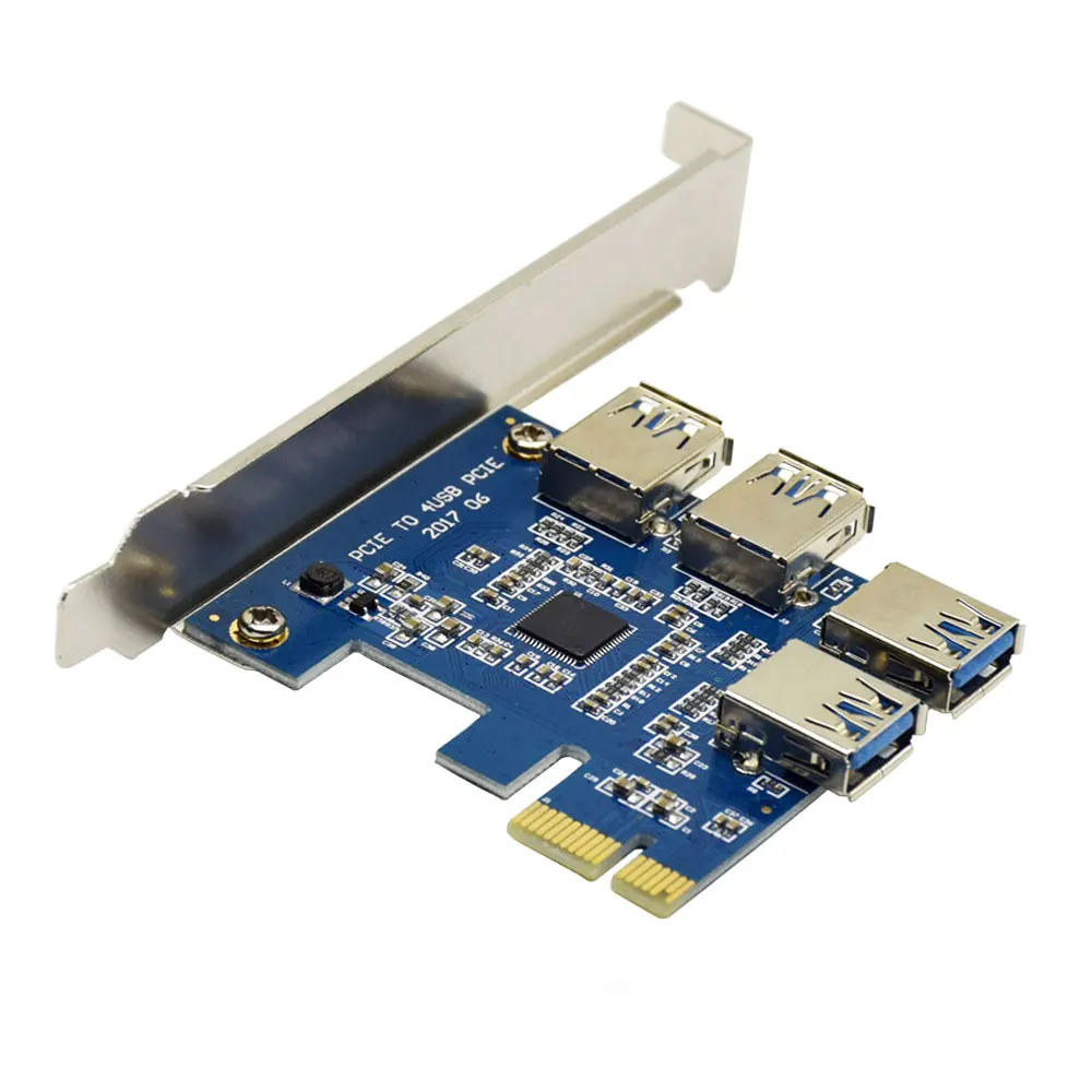 Newest 1 to 4 PCIE Adapter 1 Turn 4PCI-E PCI-E Slot One to Four USB 3.0 Mining Special Riser Card Mining efficiency 4 times
Newest 1 to 4 PCIE Adapter 1 Turn 4PCI-E PCI-E Slot One to Four USB 3.0 Mining Special Riser Card Mining efficiency 4 times