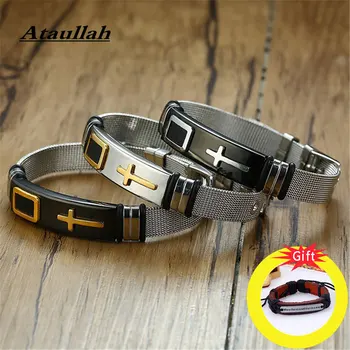 Ataullah Cross Stainless Steel Net Bracelet Adjustable Length Bangle for Woman Man Watch Band Design Male Jewelry Gift BW032
Ataullah Cross Stainless Steel Net Bracelet Adjustable Length Bangle for Woman Man Watch Band Design Male Jewelry Gift BW032