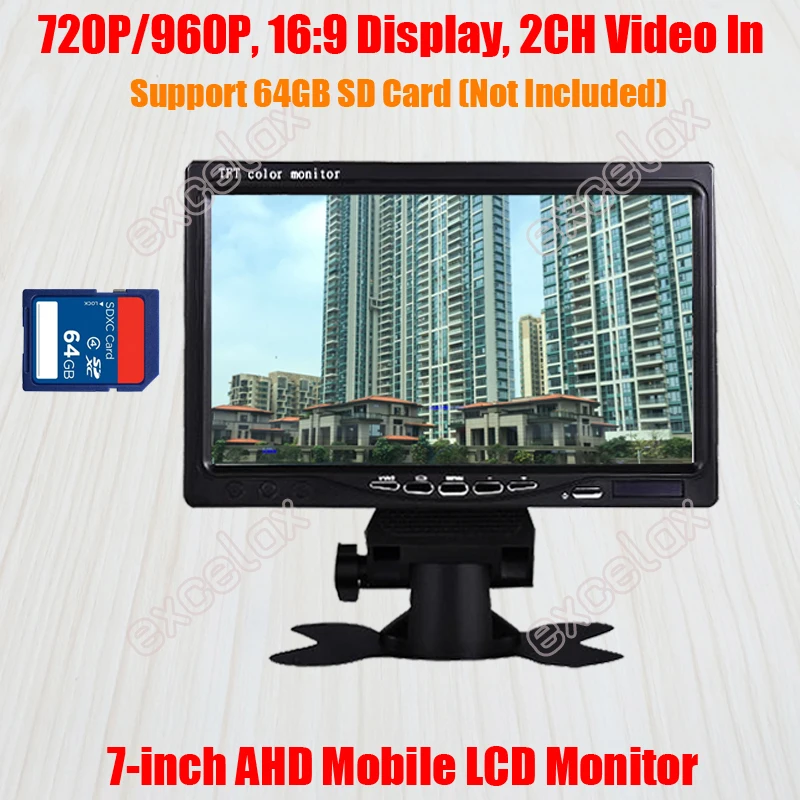 SD Card Recording Storage 7" 720P 960P 1.3MP AHD Mobile Monitor 7 Inch LCD Vehicle Car Rear View CCTV Video Security Ice Fishing
SD Card Recording Storage 7" 720P 960P 1.3MP AHD Mobile Monitor 7 Inch LCD Vehicle Car Rear View CCTV Video Security Ice Fishing