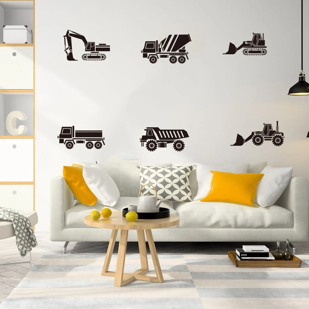Cartoon 6pcs Construction Truck Crane Bulldozers Wall Decal Kids Room Construction Builder Vehicle Wall Sticker Playroom Vinyl
Cartoon 6pcs Construction Truck Crane Bulldozers Wall Decal Kids Room Construction Builder Vehicle Wall Sticker Playroom Vinyl