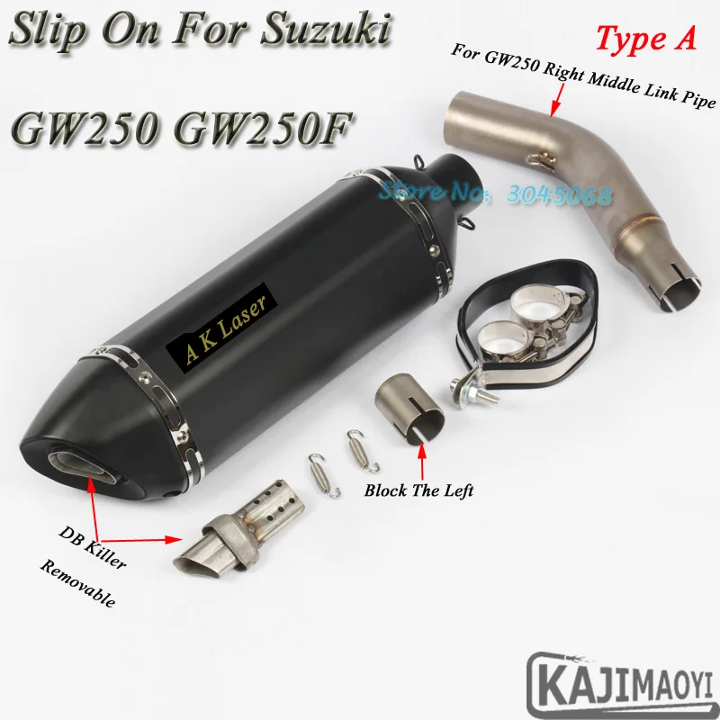 GW250F Motorcycle Exhaust Modified Middle Link Pipe Motorbike Laser Marking Carbon Fiber Muffler With Sticker For Suzuki GW250
GW250F Motorcycle Exhaust Modified Middle Link Pipe Motorbike Laser Marking Carbon Fiber Muffler With Sticker For Suzuki GW250