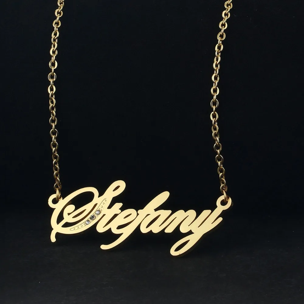 Women Girls Stylish Stainless Steel English Font Nameplate Chain Necklace Personalized Name Letter Crystal Pendant Jewelry NP22
Women Girls Stylish Stainless Steel English Font Nameplate Chain Necklace Personalized Name Letter Crystal Pendant Jewelry NP22