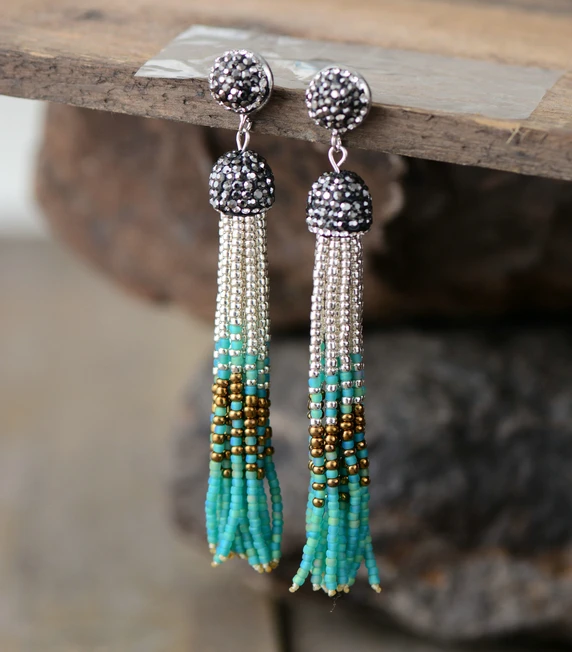 Tassel Earrings Fashion Colorful Seed Beads Long Dangle Earrings Designer Women Earrings Jewellery Dropshipping
Tassel Earrings Fashion Colorful Seed Beads Long Dangle Earrings Designer Women Earrings Jewellery Dropshipping