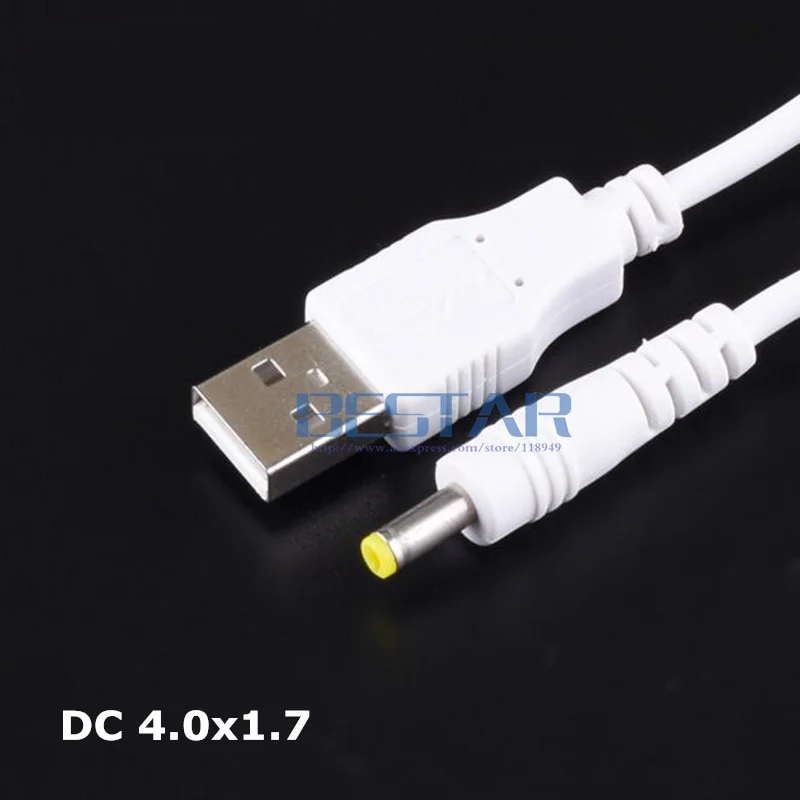 White USB To 4.0*1.7mm /DC 4017 4.0x1.7mm 4.0 mm x 1.7 mm 4.0mm/1.7mm Jack Plug DC Power charge charging Adapter Cable 1M 3FT
White USB To 4.0*1.7mm /DC 4017 4.0x1.7mm 4.0 mm x 1.7 mm 4.0mm/1.7mm Jack Plug DC Power charge charging Adapter Cable 1M 3FT