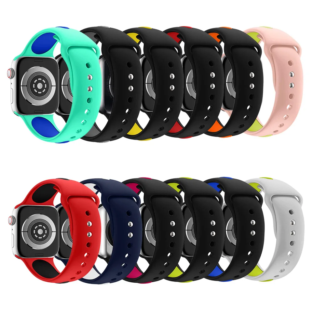 Ремешок спортивный для Apple Watch Band Series 4/3/2/1 42 мм 38 сменный силиконовый гелевый