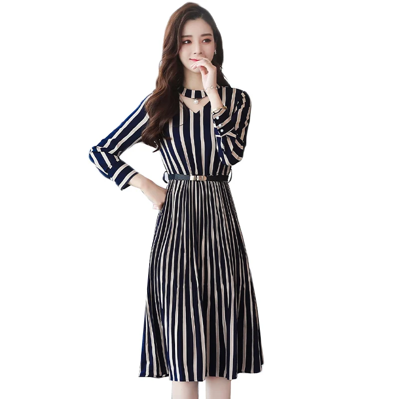 Autumn Winter Women Dress Fashion Black Striped Midi Dresses Long Sleeve Party Dress Vestidos Plus size 3XL Ladies Office Dress
Autumn Winter Women Dress Fashion Black Striped Midi Dresses Long Sleeve Party Dress Vestidos Plus size 3XL Ladies Office Dress