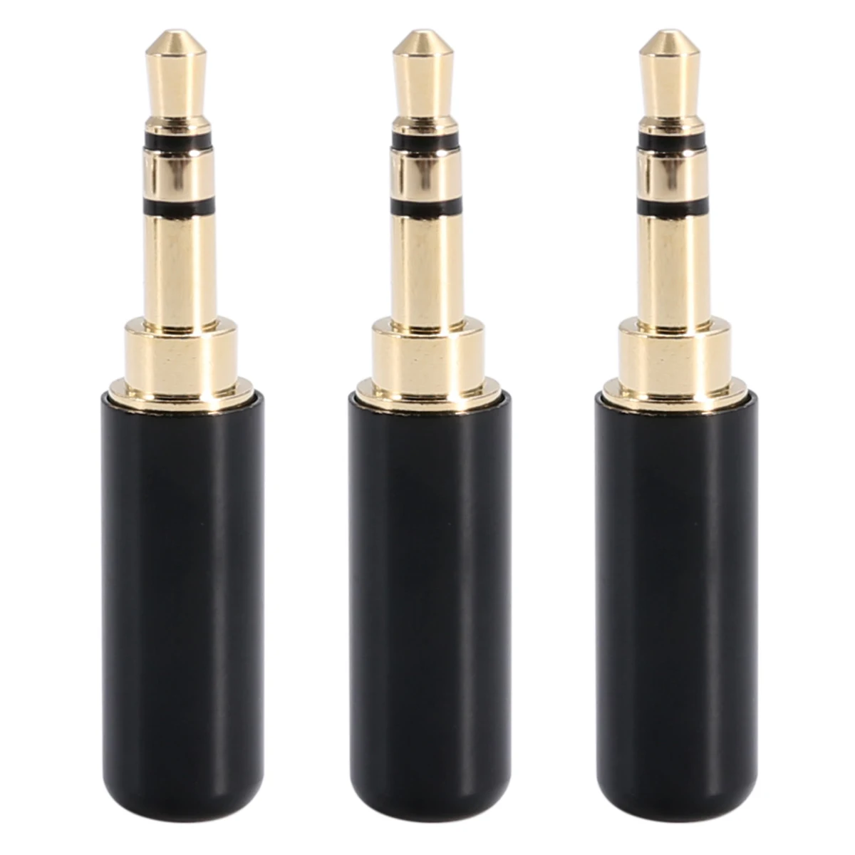 3pcs Copper Gold Plated 3.5mm Male Jack Plug Soldering 3 pole Plug Repair Headphone Cable Solder