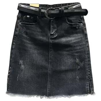 plus size 3XL Fashion Women Skirts Denim High Waist black Stretch package hip split a-line step Skirt
plus size 3XL Fashion Women Skirts Denim High Waist black Stretch package hip split a-line step Skirt