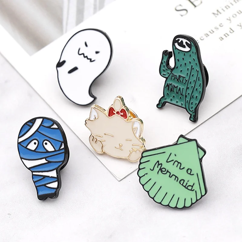 Creative Sloth Mummy Ghost Cat Brooch Hot Halloween Accessories Brooch Lapel Pin Denim Jeans Shirt Bag Cartoon Jewelry Gift
Creative Sloth Mummy Ghost Cat Brooch Hot Halloween Accessories Brooch Lapel Pin Denim Jeans Shirt Bag Cartoon Jewelry Gift
