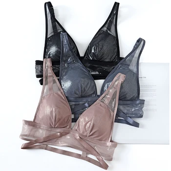 Wriufred Tempting Ultra-thin Bronzing Mesh Lingerie Women Sexy Underwear Deep V Push Up Bras Matte Glossy Micro-collar Bralette
Wriufred Tempting Ultra-thin Bronzing Mesh Lingerie Women Sexy Underwear Deep V Push Up Bras Matte Glossy Micro-collar Bralette
