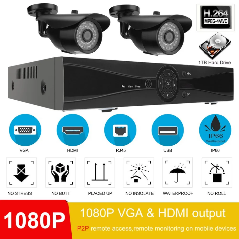 Weatherproof 2 Pcs 960P Surveillance Camera DVR With 1TB Hard Drive Home Security HD System Kit Video HDMI 1080N UK Plug
Weatherproof 2 Pcs 960P Surveillance Camera DVR With 1TB Hard Drive Home Security HD System Kit Video HDMI 1080N UK Plug