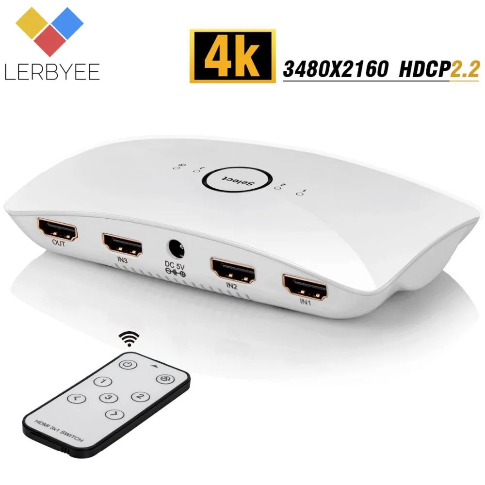 Lerbyee HDMI 2.0 Switch 4K@60Hz Audio Extractor Remote Control 3 In 1 Out HDCP2.2 SPDIF & RCA L/R Audio Out HDMI for TV PS4 XBox
Lerbyee HDMI 2.0 Switch 4K@60Hz Audio Extractor Remote Control 3 In 1 Out HDCP2.2 SPDIF & RCA L/R Audio Out HDMI for TV PS4 XBox