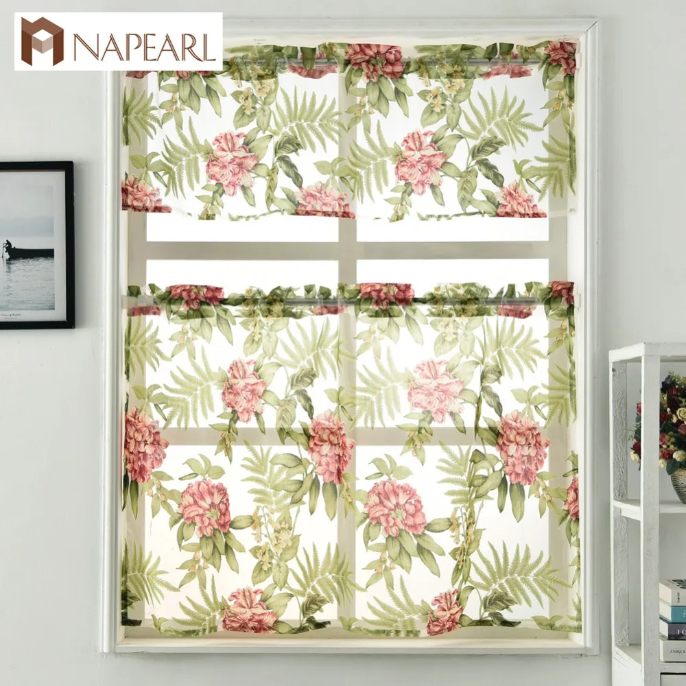 NAPEARL Floral Short Curtain Sheer Window Treatment Tulle Curtain Kitchen Door Home Rod Pocket window valance curtain for room
NAPEARL Floral Short Curtain Sheer Window Treatment Tulle Curtain Kitchen Door Home Rod Pocket window valance curtain for room