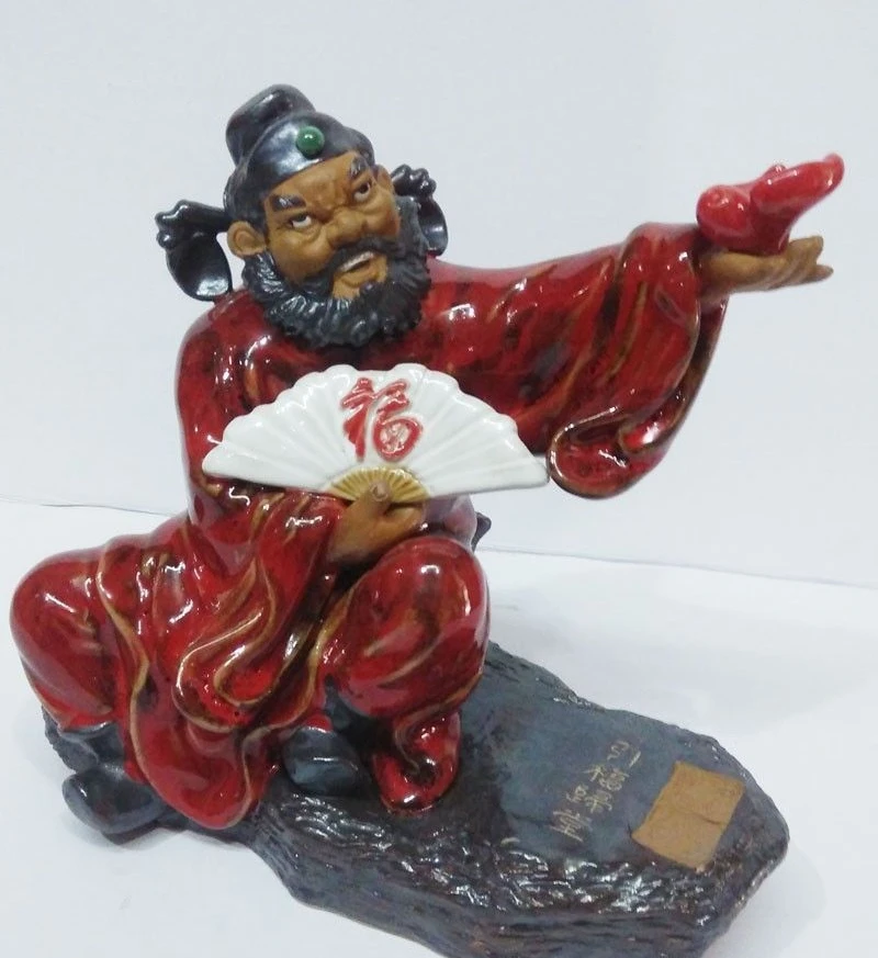 7 China Folk Painted Pottery Porcelain Zhong Kui Chungkuel God Fan Fu Bat Statue
7 China Folk Painted Pottery Porcelain Zhong Kui Chungkuel God Fan Fu Bat Statue