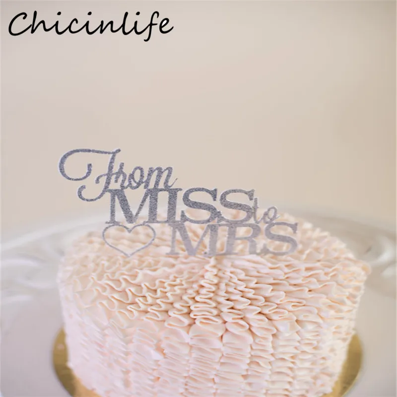 Chicinlife 1 шт. Золотой/Серебряный от мисс до миссис Топпер для торта девичника