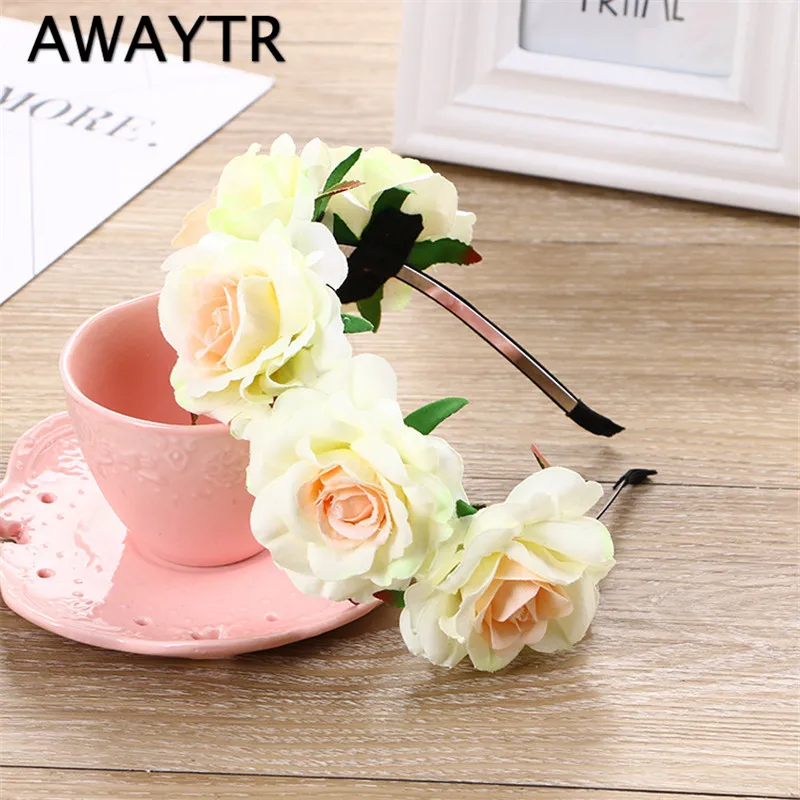 AWAYTR 1pc Flower Hair Bands Rose Floral Garland Photo Prop Simulation Fabric Headband Hair Hoop For Women Girls Party Festival
AWAYTR 1pc Flower Hair Bands Rose Floral Garland Photo Prop Simulation Fabric Headband Hair Hoop For Women Girls Party Festival