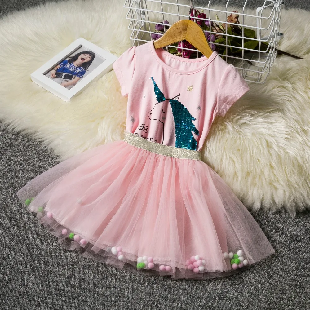 Fancy Girls Summer Unicorn Dress 2Pcs Set Short Sleeve T-Shirt + Pink Dress With Soft Ball Easter Dress Princess Unicorn Clothes
Fancy Girls Summer Unicorn Dress 2Pcs Set Short Sleeve T-Shirt + Pink Dress With Soft Ball Easter Dress Princess Unicorn Clothes