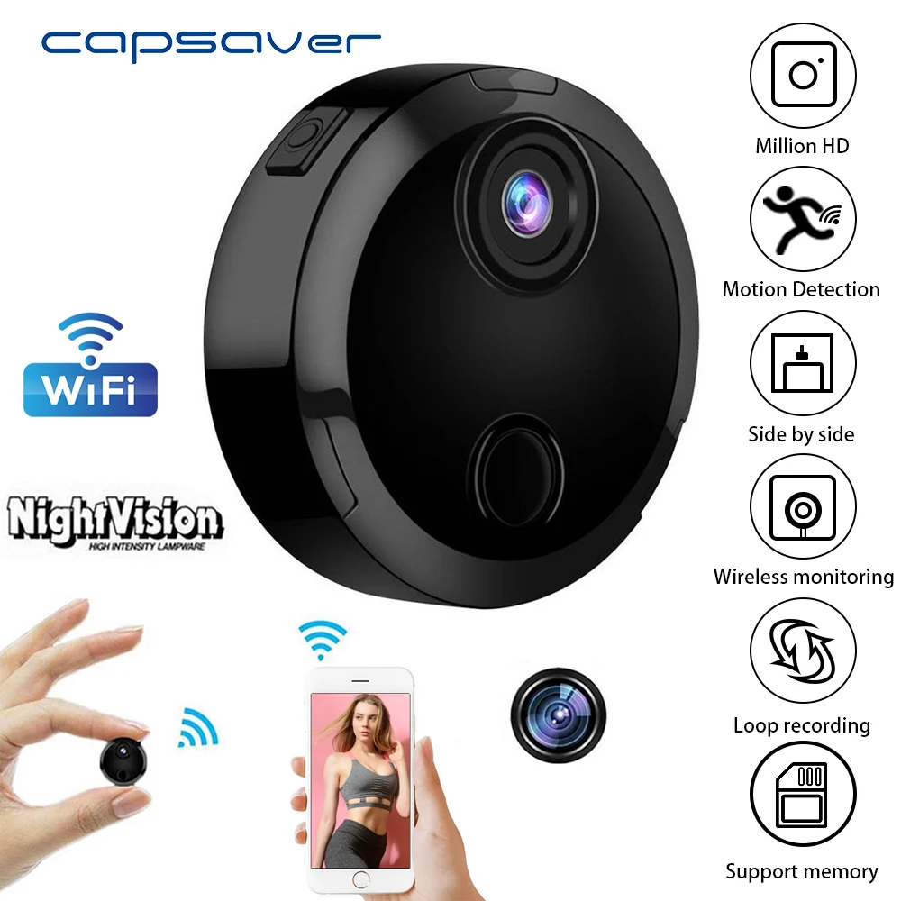 capsaver Mini Camcorder Micro IP WIFI Mini Camera Full HD 1080P Video Recorder Digital Cam Night Vision Home Security Video Cam 
capsaver Mini Camcorder Micro IP WIFI Mini Camera Full HD 1080P Video Recorder Digital Cam Night Vision Home Security Video Cam