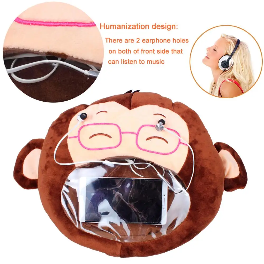 Creative Visible Hand Warmer Plush Cushion Toy For Playing Mobile Phone In Winter (4)