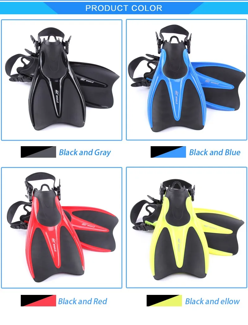 Whale Professional Adjustable Diving Swimming Webbed Fins Flippers Sadoun.com