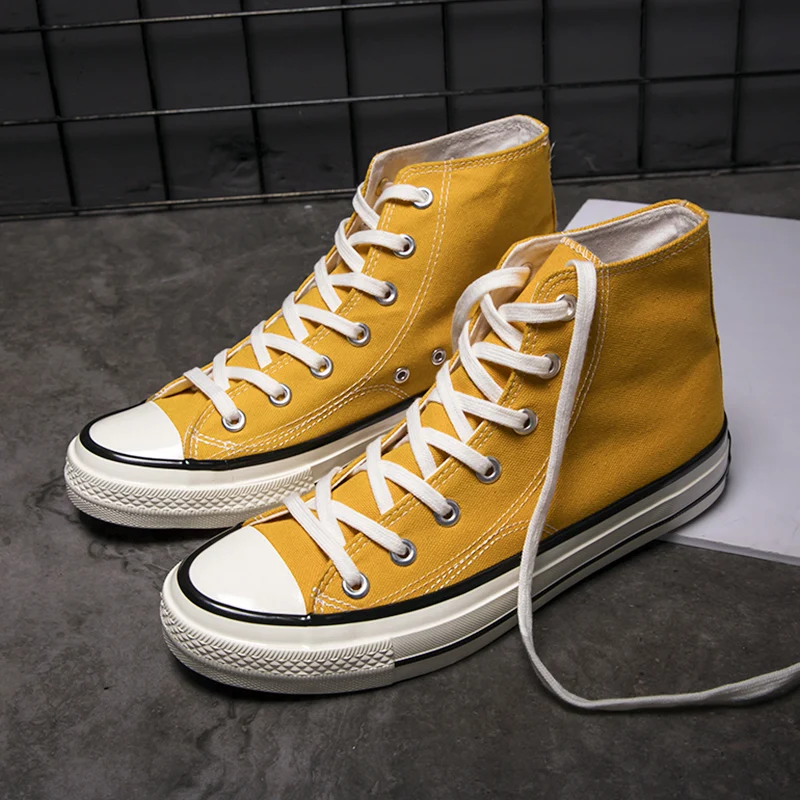 2018 Men Walking Footwear Canvas Rubber Sole Male Original Casual Shoes High Top Men Flats Shoes Yellow Black Vulcanized Shoes
2018 Men Walking Footwear Canvas Rubber Sole Male Original Casual Shoes High Top Men Flats Shoes Yellow Black Vulcanized Shoes